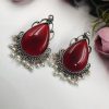 Stone-Stud-Earrings-Silver-Replica-Monalisa-Stud-Pearl-Beads