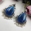 Stone-Stud-Earrings-Silver-Replica-Monalisa-Stud-Pearl-Beads