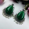 Stone-Stud-Earrings-Silver-Replica-Monalisa-Stud-Pearl-Beads
