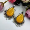 Stone-Stud-Earrings-Silver-Replica-Monalisa-Stud-Pearl-Beads