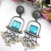 Silver-Look-Like-Oxidised-Earrings-Trendy-Dangler-Jewelry