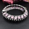 Silver-Look-Like-Stone-Work-Kada-Traditional-Openable-Bracelet