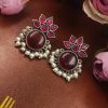 Oxidized-Silver-Replica-Monalisa-Stone-Stud-Earrings