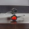 Oxidised Silver Look Like Flower Bracelet with Monalisa Stone Work