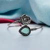 Oxidised Silver Look Like Flower Bracelet with Monalisa Stone Work