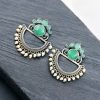 Elegant Oxidised Silver Look aLike Jewelry | Chandbali Earrings | Monalisa Stone Earring