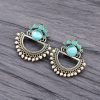 Elegant Oxidised Silver Look aLike Jewelry | Chandbali Earrings | Monalisa Stone Earring