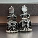 Premium Jhumka Earring | Best Silver Replica Monalisa Stone Dangler Earrings