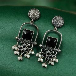 Silver Look Like Oxidised Earrings - Trendy Dangler Jewelry