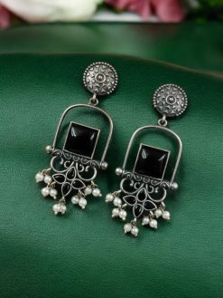 Silver Look Like Oxidised Earrings - Trendy Dangler Jewelry
