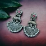 Premium Designer Elephant Earrings | Affordable Silver Replica Jewelry For Girls