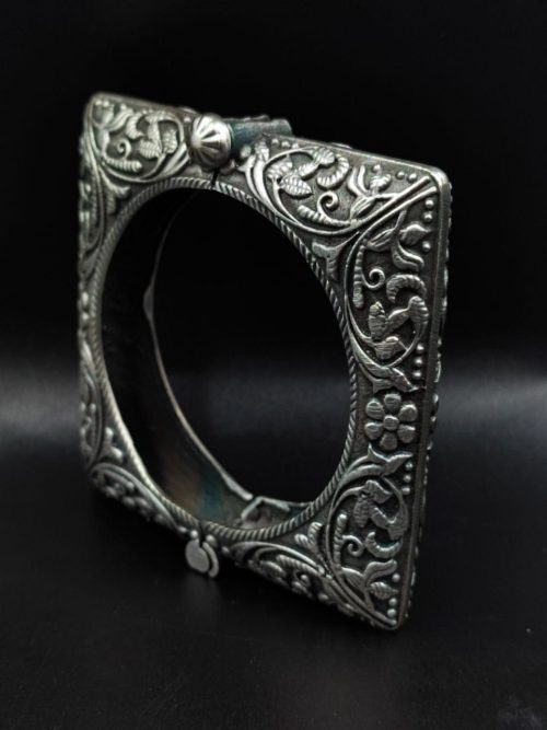Oxidised-Square-Bangles-Kada-for-Girls-Silver-Replica-Openable-Bracelet