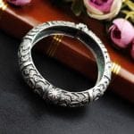 Openable Kada Bangle | Affordable Oxidised Silver Replica Bracelet