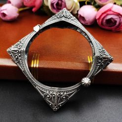 Silver-Replica-Bangles-Kada-Oxidized-Openable-Bracelet