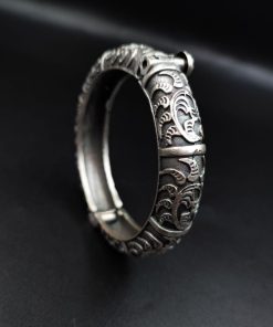Openable-Kada-Bangle-Oxidised-Silver-Replica-Bracelet