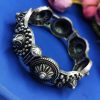 Luxurious Oxidised Bangle | Silver Look alike Free Size Kada