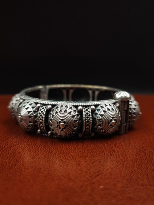 Traditional-Silver-Replica-Bangles-Kada-Oxidized-Openable-Bracelet