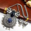 Adorn Yourself in Opulence: Stunning Oxidized Peacock Necklace