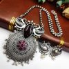 Adorn Yourself in Opulence: Stunning Oxidized Peacock Necklace
