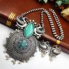 Adorn Yourself in Opulence: Stunning Oxidized Peacock Necklace