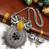 Adorn Yourself in Opulence: Stunning Oxidized Peacock Necklace