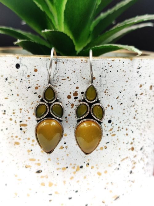 Artistic Elegance: Mona Lisa Inspired Silver Hook Earrings for Girls