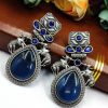 Nandi Earrings - Premium Quality Silver Replica Oxidised Stud Earring