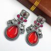 Nandi Earrings - Premium Quality Silver Replica Oxidised Stud Earring