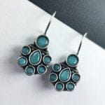 Oxidised Daily Wear Earring - Silver Replica Hook Adorable Earrings - "Mint"