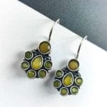 Oxidised Daily Wear Earring - Silver Replica Hook Adorable Earrings - "Yellow"