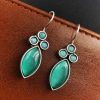 Casual Wear Oxidised Hook Earrings - Silver Replica