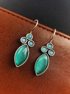 Casual Wear Oxidised Hook Earrings - Silver Replica