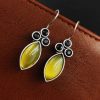 Casual Wear Oxidised Hook Earrings - Silver Replica