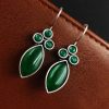 Casual Wear Oxidised Hook Earrings - Silver Replica