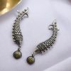 Fish Earcuff Earrings - Oxidised Silver Look alike Earring For Girls