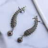 Fish Earcuff Earrings - Oxidised Silver Look alike Earring For Girls