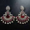 Deer Earrings - Premium Design Silver Replica Oxidised Monalisa Stone
