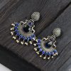 Deer Earrings - Premium Design Silver Replica Oxidised Monalisa Stone