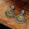 Deer Earrings - Premium Design Silver Replica Oxidised Monalisa Stone
