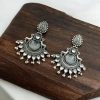 Deer Earrings - Premium Design Silver Replica Oxidised Monalisa Stone
