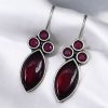 Casual Wear Oxidised Hook Earrings - Silver Replica