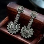 Silver Look aLike Dangler Earrings - Light Weight Casual Earring - "Babypink"