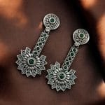 Bulk 260 Silver Look aLike Dangler Earrings - Light Weight Casual Earring - "Green"