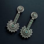 Silver Look aLike Dangler Earrings - Light Weight Casual Earring - "Mint"