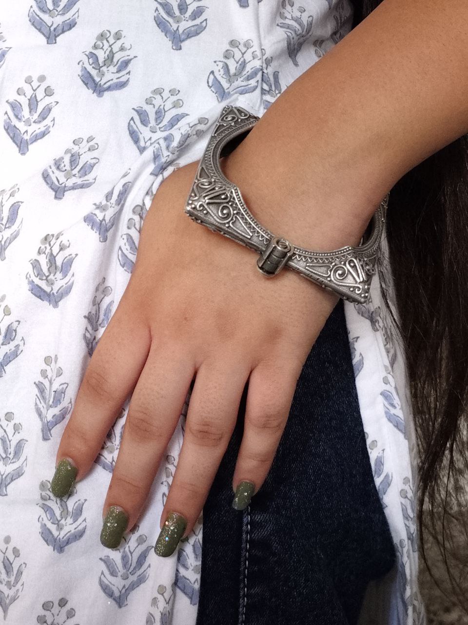 Silver Replica Bangles / Kada for Girls | Oxidized Openable Bracelet 5 Silver-Replica-Bangles-Kada-Oxidized-Openable-Bracelet