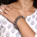 Silver Look alike Bangles / Kada for Girls | Oxidized Openable Bracelet