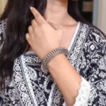 Premium Quality Oxidised Bangle | Silver Replica Free Size Kada