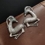 Graceful Deer Earrings - Silver Replica Light Weight Studs - "Mint"