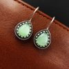 Premium-Quality-Silver-Replica-Monalisa-Stone-Hook-Earrings
