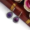 Premium-Quality-Silver-Replica-Monalisa-Stone-Hook-Earrings